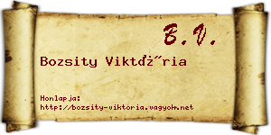 Bozsity Viktória névjegykártya